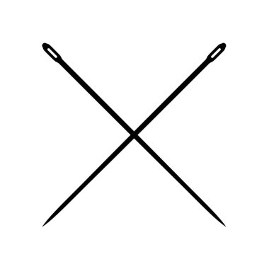 Needle Silhouette, Art Illustration, Logo Gram, Logo Type, Pictogram, Website, Apps veya Grafik Tasarım Elementi için kullanılabilir. Vektör İllüstrasyonu 