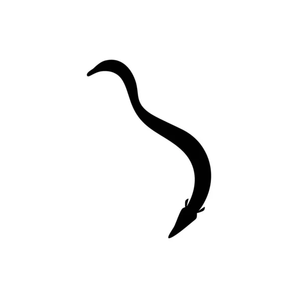 Silhouette Anguille Feu Mastacembelus Erythrotaenia Est Une Espèce Relativement Grande — Image vectorielle