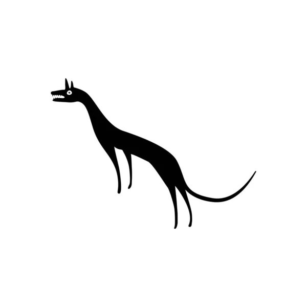 Wolf Naive Illustration Logo Gram Art Illustration Graphic Design Element — Stockový vektor