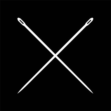 Needle Silhouette, Art Illustration, Logo Gram, Logo Type, Pictogram, Website, Apps veya Grafik Tasarım Elementi için kullanılabilir. Vektör İllüstrasyonu 