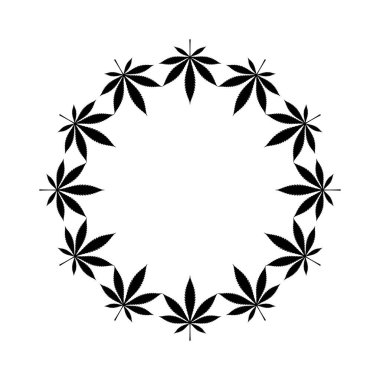 Marihuana Bitkisi Yaprak Çemberi Çemberi Düzenleme, Süsleme, Duvar Kağıdı, Kapak, Sanat Resimleri, Tekstil, Kumaş, Moda veya Grafik Tasarım Elementi için de kullanılabilir