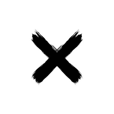 Boya Fırçası, Fırça Vuruşu, Soyut Çapraz şekil, Logo Gramı, Sanat İllüstrasyonu, Mark veya Grafik Tasarım Elementi için kullanılabilir. Vektör İllüstrasyonu