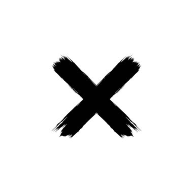 Boya Fırçası, Fırça Vuruşu, Soyut Çapraz şekil, Logo Gramı, Sanat İllüstrasyonu, Mark veya Grafik Tasarım Elementi için kullanılabilir. Vektör İllüstrasyonu