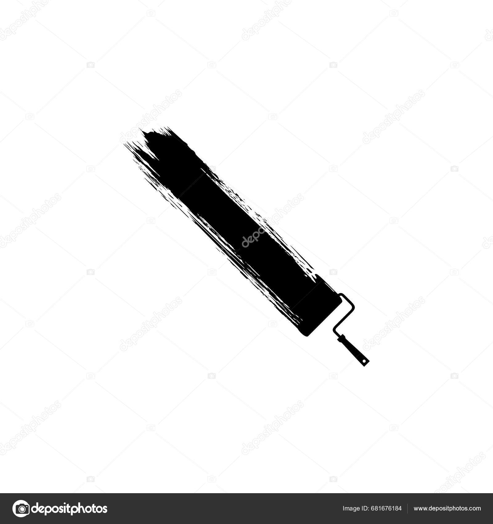 Paint Roller Brush Stroke Silhouette Can Use Template Lay Out Stock