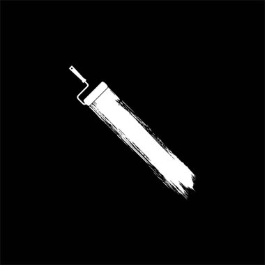 Boya Roller ve Fırça Vuruşu Silueti, şablon, dizayn, arkaplan, sanat illüstrasyonu, reklam alanı veya grafik tasarım ögesi için kullanılabilir. Vektör İllüstrasyonu