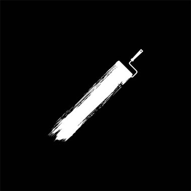 Boya Roller ve Fırça Vuruşu Silueti, şablon, dizayn, arkaplan, sanat illüstrasyonu, reklam alanı veya grafik tasarım ögesi için kullanılabilir. Vektör İllüstrasyonu