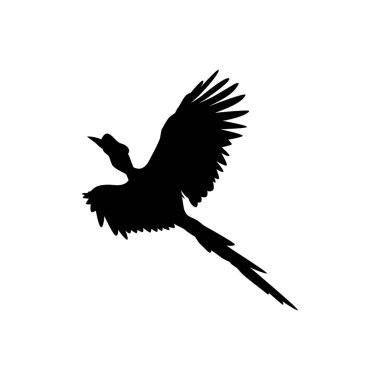 Uçan Boynuz Kuş silueti. Sanat Illustration, Logo Gram, Website, Pictogram veya Grafik Tasarım Elementi için kullanılabilir. Vektör İllüstrasyonu