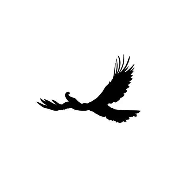 Flying Great Horn Bird Silhouette. Can use for Art Illustration, Logo Gram, Website, Pictogram or Graphic Design Element. Vector Illustration
