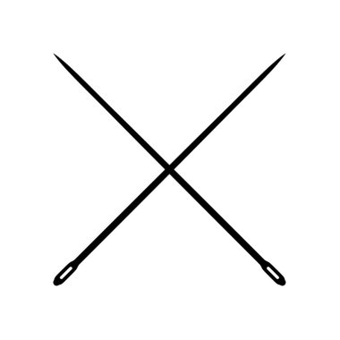 Needle Silhouette, Art Illustration, Logo Gram, Logo Type, Pictogram, Website, Apps veya Grafik Tasarım Elementi için kullanılabilir. Vektör İllüstrasyonu 