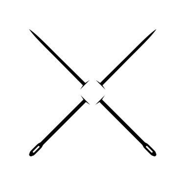 Needle Silhouette, Art Illustration, Logo Gram, Logo Type, Pictogram, Website, Apps veya Grafik Tasarım Elementi için kullanılabilir. Vektör İllüstrasyonu 