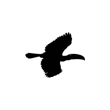 Uçan Tukanlar. Tukanlar, yoldan geçen Ramphastidae familyasının Neotropik üyeleridir. Ramphastidae, Amerikan barbeküleri Bird Silhouette ile en yakın akrabadır. Vektör İllüstrasyonu