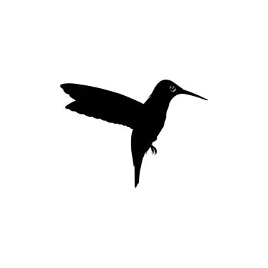 Flying Hummingbird Silhouette, Art Illustration, Website, Logo Gram, Pictogram veya Grafik Tasarım Elementi kullanılabilir. Vektör İllüstrasyonu