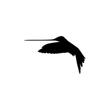 Flying Hummingbird Silhouette, Art Illustration, Website, Logo Gram, Pictogram veya Grafik Tasarım Elementi kullanılabilir. Vektör İllüstrasyonu