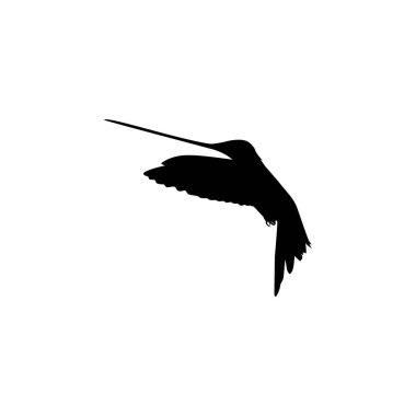 Flying Hummingbird Silhouette, Art Illustration, Website, Logo Gram, Pictogram veya Grafik Tasarım Elementi kullanılabilir. Vektör İllüstrasyonu