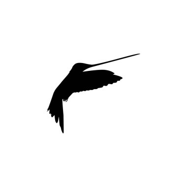 Flying Hummingbird Silhouette, Art Illustration, Website, Logo Gram, Pictogram veya Grafik Tasarım Elementi kullanılabilir. Vektör İllüstrasyonu