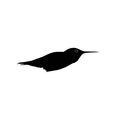 Flying Hummingbird Silhouette, Art Illustration, Website, Logo Gram, Pictogram veya Grafik Tasarım Elementi kullanılabilir. Vektör İllüstrasyonu