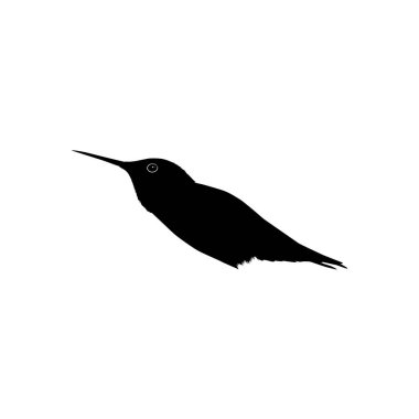 Flying Hummingbird Silhouette, Art Illustration, Website, Logo Gram, Pictogram veya Grafik Tasarım Elementi kullanılabilir. Vektör İllüstrasyonu