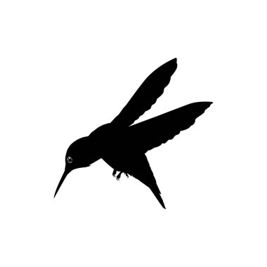 Flying Hummingbird Silhouette, Art Illustration, Website, Logo Gram, Pictogram veya Grafik Tasarım Elementi kullanılabilir. Vektör İllüstrasyonu