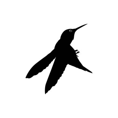 Flying Hummingbird Silhouette, Art Illustration, Website, Logo Gram, Pictogram veya Grafik Tasarım Elementi kullanılabilir. Vektör İllüstrasyonu