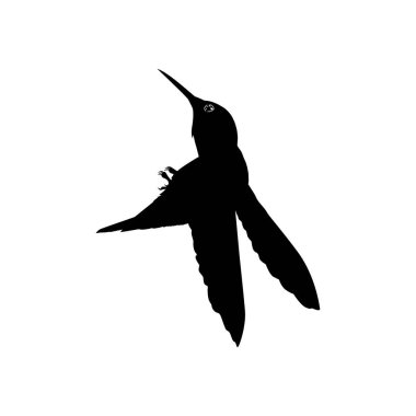 Flying Hummingbird Silhouette, Art Illustration, Website, Logo Gram, Pictogram veya Grafik Tasarım Elementi kullanılabilir. Vektör İllüstrasyonu