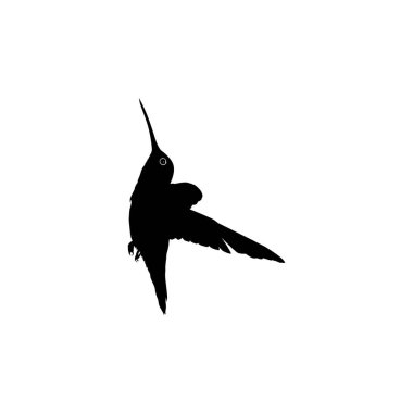 Flying Hummingbird Silhouette, Art Illustration, Website, Logo Gram, Pictogram veya Grafik Tasarım Elementi kullanılabilir. Vektör İllüstrasyonu