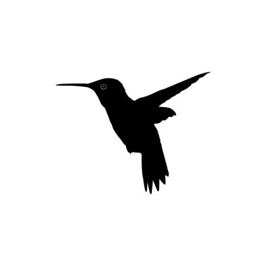 Flying Hummingbird Silhouette, Art Illustration, Website, Logo Gram, Pictogram veya Grafik Tasarım Elementi kullanılabilir. Vektör İllüstrasyonu