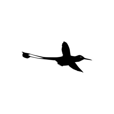 Flying Hummingbird Silhouette, Art Illustration, Website, Logo Gram, Pictogram veya Grafik Tasarım Elementi kullanılabilir. Vektör İllüstrasyonu