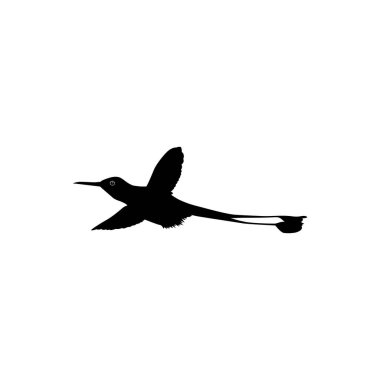 Flying Hummingbird Silhouette, Art Illustration, Website, Logo Gram, Pictogram veya Grafik Tasarım Elementi kullanılabilir. Vektör İllüstrasyonu
