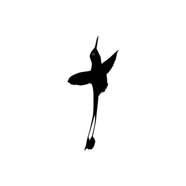 Flying Hummingbird Silhouette, Art Illustration, Website, Logo Gram, Pictogram veya Grafik Tasarım Elementi kullanılabilir. Vektör İllüstrasyonu