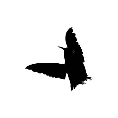Flying Hummingbird Silhouette, Art Illustration, Website, Logo Gram, Pictogram veya Grafik Tasarım Elementi kullanılabilir. Vektör İllüstrasyonu