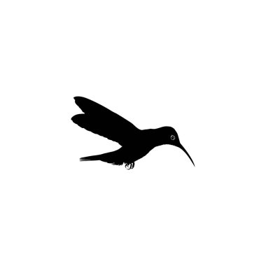 Flying Hummingbird Silhouette, Art Illustration, Website, Logo Gram, Pictogram veya Grafik Tasarım Elementi kullanılabilir. Vektör İllüstrasyonu
