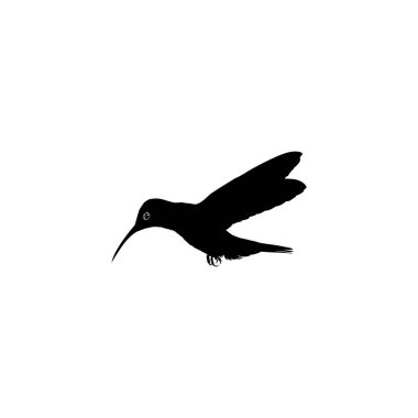 Flying Hummingbird Silhouette, Art Illustration, Website, Logo Gram, Pictogram veya Grafik Tasarım Elementi kullanılabilir. Vektör İllüstrasyonu