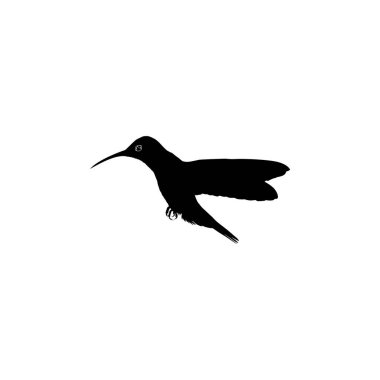 Flying Hummingbird Silhouette, Art Illustration, Website, Logo Gram, Pictogram veya Grafik Tasarım Elementi kullanılabilir. Vektör İllüstrasyonu