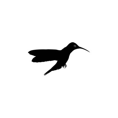 Flying Hummingbird Silhouette, Art Illustration, Website, Logo Gram, Pictogram veya Grafik Tasarım Elementi kullanılabilir. Vektör İllüstrasyonu