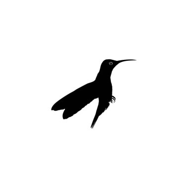 Flying Hummingbird Silhouette, Art Illustration, Website, Logo Gram, Pictogram veya Grafik Tasarım Elementi kullanılabilir. Vektör İllüstrasyonu