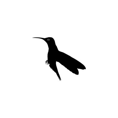 Flying Hummingbird Silhouette, Art Illustration, Website, Logo Gram, Pictogram veya Grafik Tasarım Elementi kullanılabilir. Vektör İllüstrasyonu