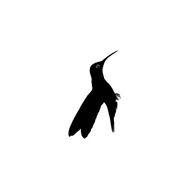 Flying Hummingbird Silhouette, Art Illustration, Website, Logo Gram, Pictogram veya Grafik Tasarım Elementi kullanılabilir. Vektör İllüstrasyonu