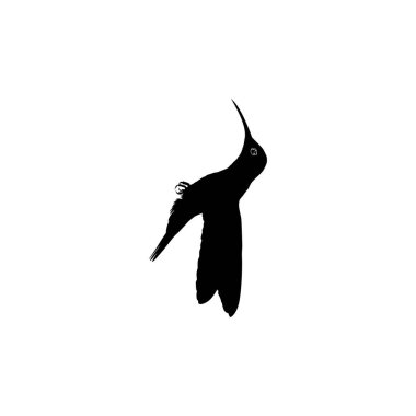 Flying Hummingbird Silhouette, Art Illustration, Website, Logo Gram, Pictogram veya Grafik Tasarım Elementi kullanılabilir. Vektör İllüstrasyonu