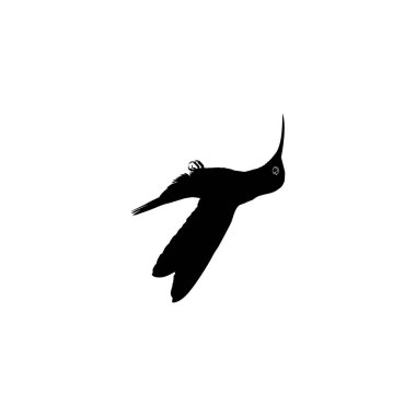 Flying Hummingbird Silhouette, Art Illustration, Website, Logo Gram, Pictogram veya Grafik Tasarım Elementi kullanılabilir. Vektör İllüstrasyonu
