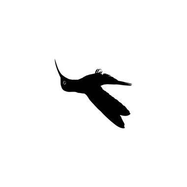 Flying Hummingbird Silhouette, Art Illustration, Website, Logo Gram, Pictogram veya Grafik Tasarım Elementi kullanılabilir. Vektör İllüstrasyonu