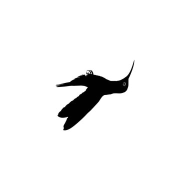 Flying Hummingbird Silhouette, Art Illustration, Website, Logo Gram, Pictogram veya Grafik Tasarım Elementi kullanılabilir. Vektör İllüstrasyonu
