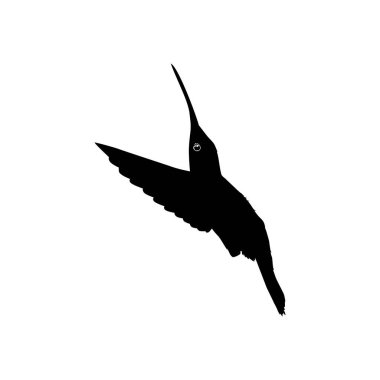 Flying Hummingbird Silhouette, Art Illustration, Website, Logo Gram, Pictogram veya Grafik Tasarım Elementi kullanılabilir. Vektör İllüstrasyonu