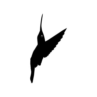 Flying Hummingbird Silhouette, Art Illustration, Website, Logo Gram, Pictogram veya Grafik Tasarım Elementi kullanılabilir. Vektör İllüstrasyonu