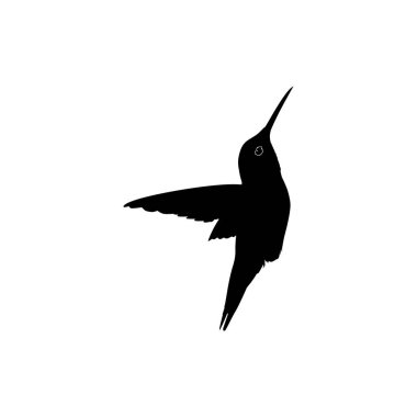 Flying Hummingbird Silhouette, Art Illustration, Website, Logo Gram, Pictogram veya Grafik Tasarım Elementi kullanılabilir. Vektör İllüstrasyonu