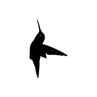 Flying Hummingbird Silhouette, Art Illustration, Website, Logo Gram, Pictogram veya Grafik Tasarım Elementi kullanılabilir. Vektör İllüstrasyonu