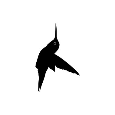 Flying Hummingbird Silhouette, Art Illustration, Website, Logo Gram, Pictogram veya Grafik Tasarım Elementi kullanılabilir. Vektör İllüstrasyonu