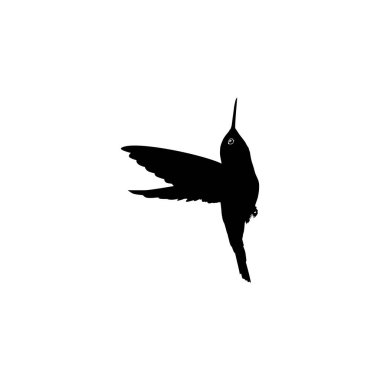 Flying Hummingbird Silhouette, Art Illustration, Website, Logo Gram, Pictogram veya Grafik Tasarım Elementi kullanılabilir. Vektör İllüstrasyonu