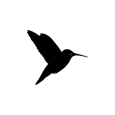 Flying Hummingbird Silhouette, Art Illustration, Website, Logo Gram, Pictogram veya Grafik Tasarım Elementi kullanılabilir. Vektör İllüstrasyonu