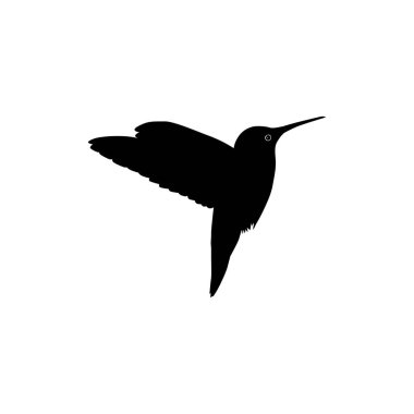 Flying Hummingbird Silhouette, Art Illustration, Website, Logo Gram, Pictogram veya Grafik Tasarım Elementi kullanılabilir. Vektör İllüstrasyonu