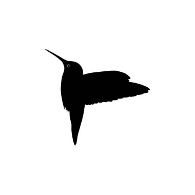 Flying Hummingbird Silhouette, Art Illustration, Website, Logo Gram, Pictogram veya Grafik Tasarım Elementi kullanılabilir. Vektör İllüstrasyonu